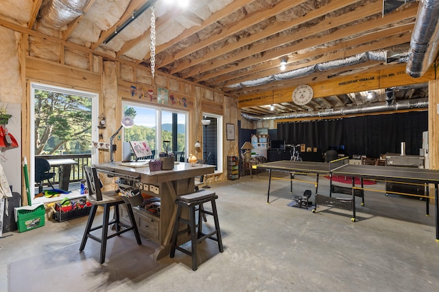 interior space with concrete flooring