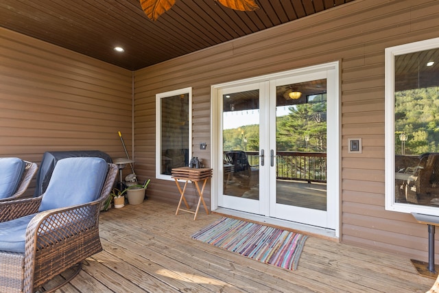 deck featuring french doors