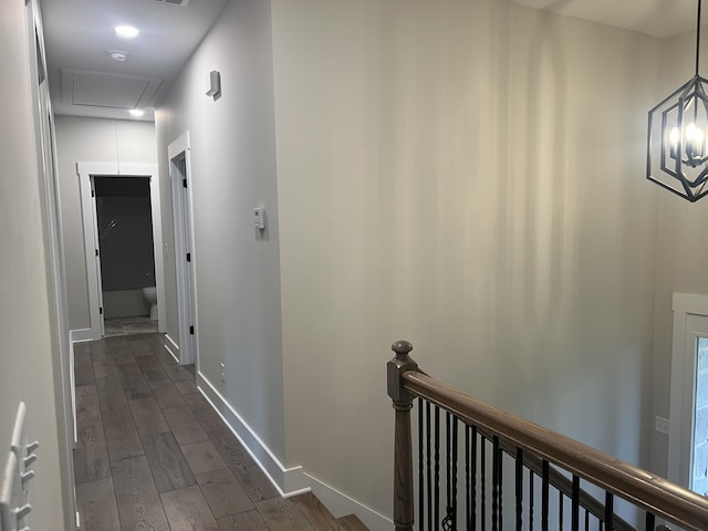 hall featuring dark hardwood / wood-style floors