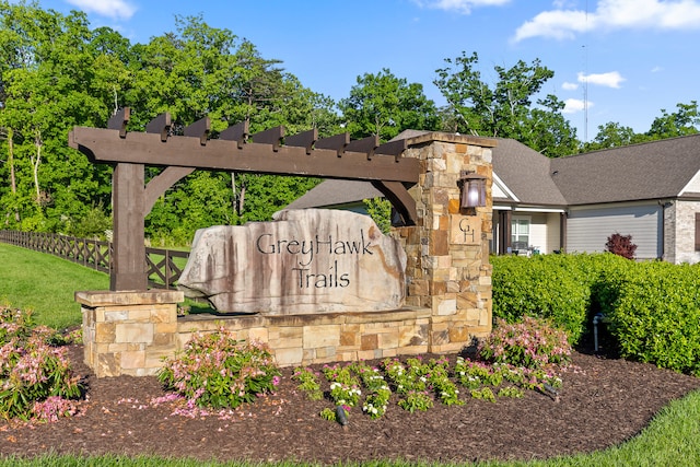 view of community sign