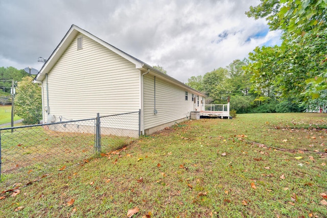 view of home's exterior featuring a yard