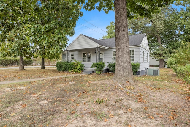 view of front of home featuring central AC and covered porch