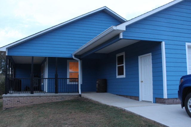 exterior space with covered porch