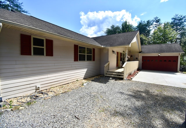 view of front of house with a garage