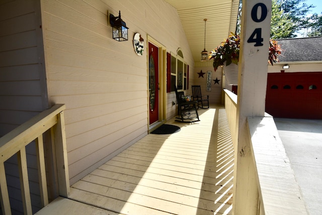 wooden deck featuring a porch