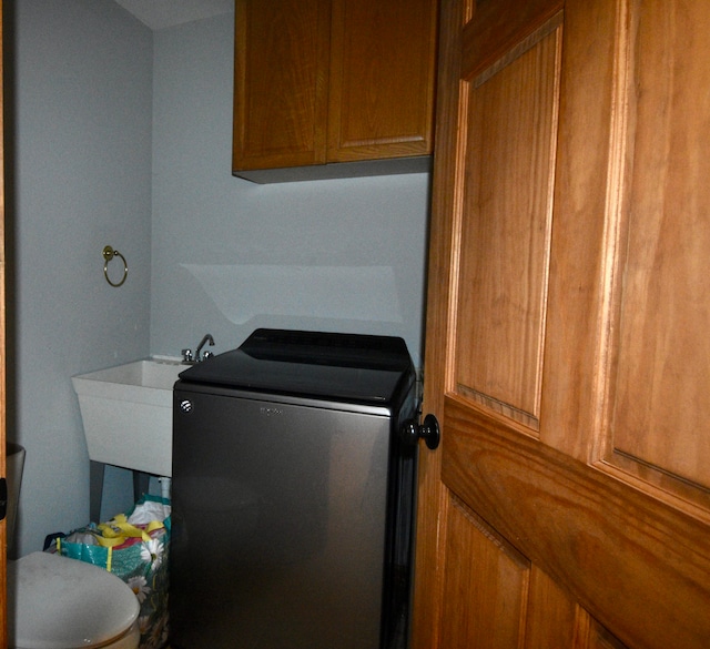 washroom featuring cabinets and sink