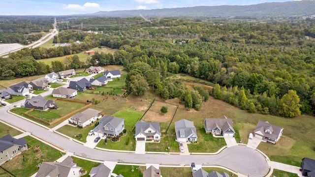 aerial view with a mountain view