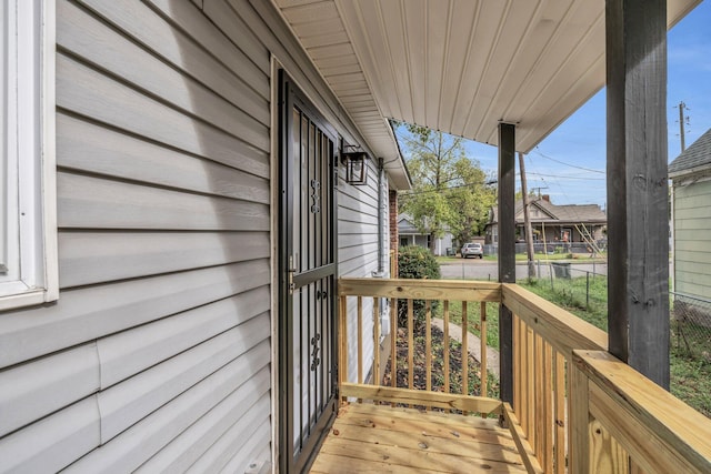 deck with a porch