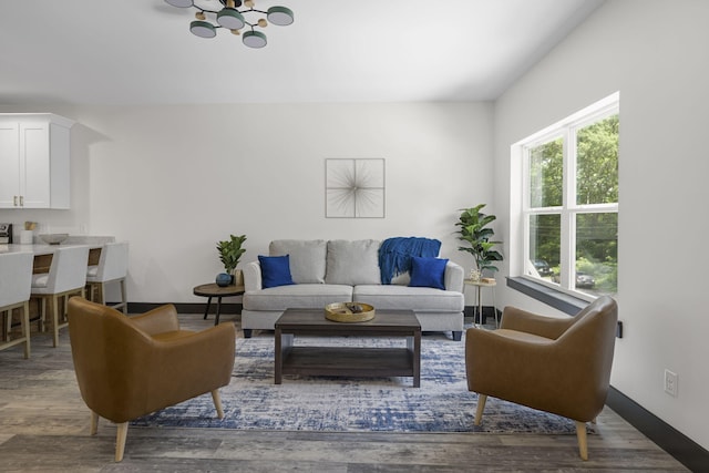 living room featuring hardwood / wood-style floors