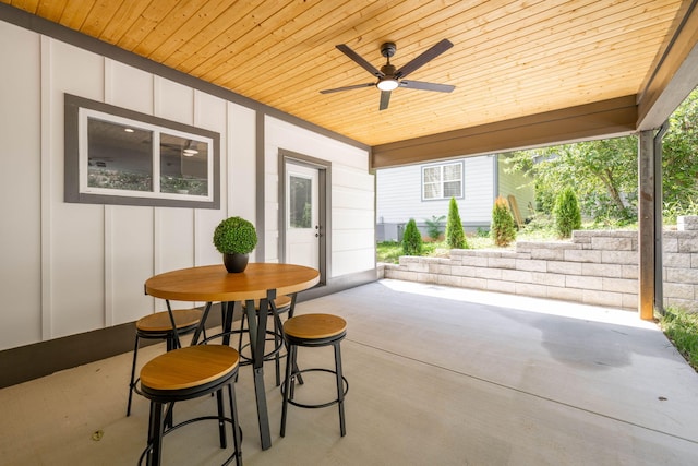 view of patio / terrace with ceiling fan