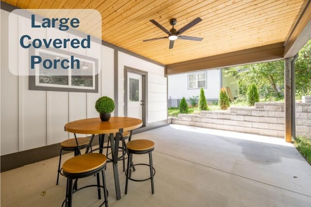 view of patio / terrace with ceiling fan