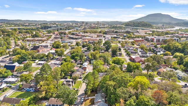 bird's eye view with a mountain view