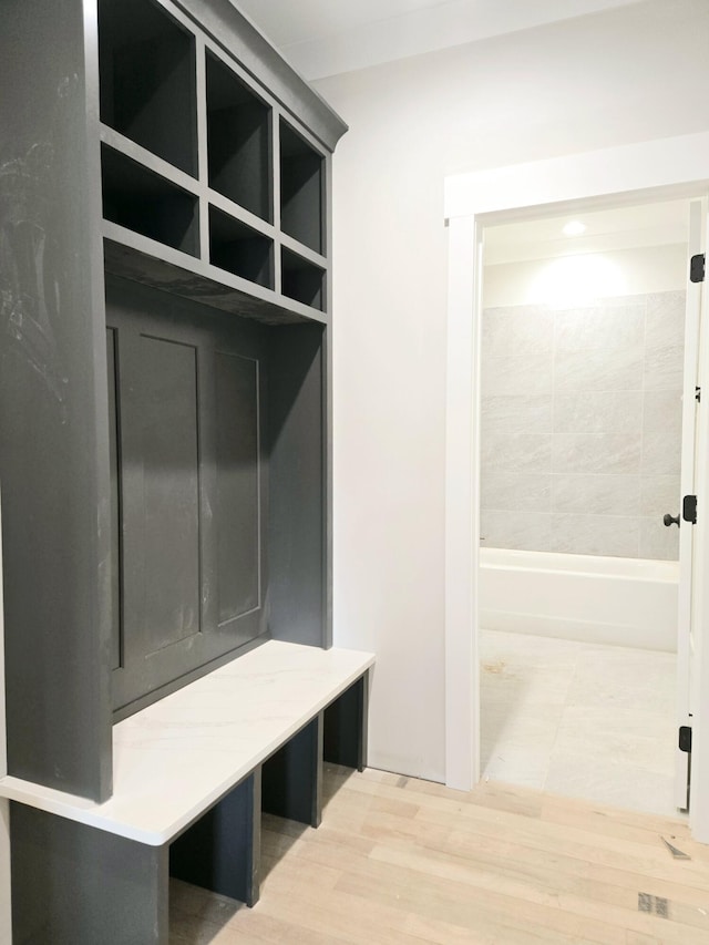 mudroom featuring hardwood / wood-style flooring