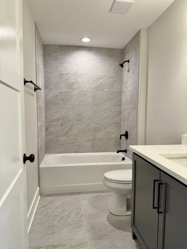 283 Quartz Dr Unit 22, Chickamauga, GA 30707 - full bathroom with toilet, bathtub / shower combination, vanity, and recessed lighting