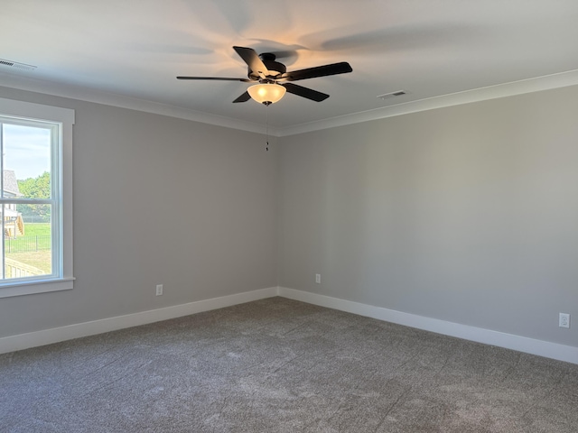 283 Quartz Dr Unit 22, Chickamauga, GA 30707 - unfurnished room with carpet floors, a ceiling fan, baseboards, and ornamental molding