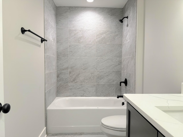 283 Quartz Dr Unit 22, Chickamauga, GA 30707 - full bathroom with bathtub / shower combination, toilet, vanity, and baseboards
