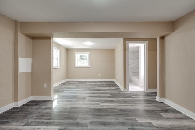 unfurnished room featuring wood-type flooring