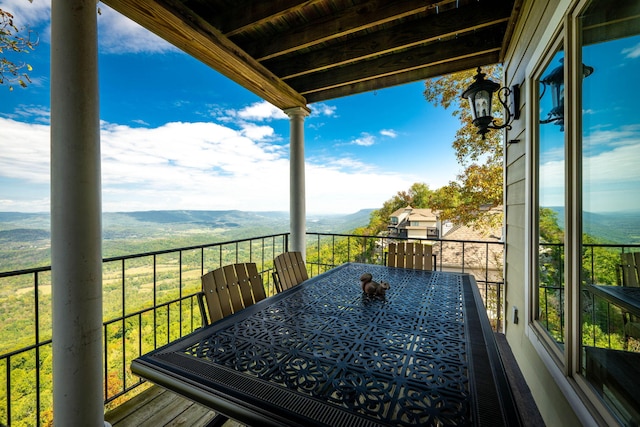 balcony with a mountain view