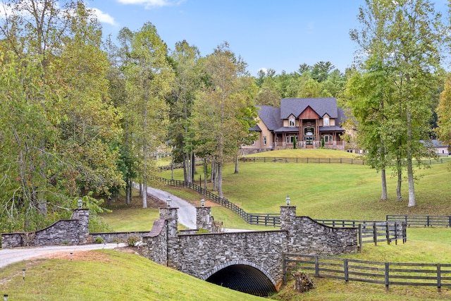 exterior space with a rural view