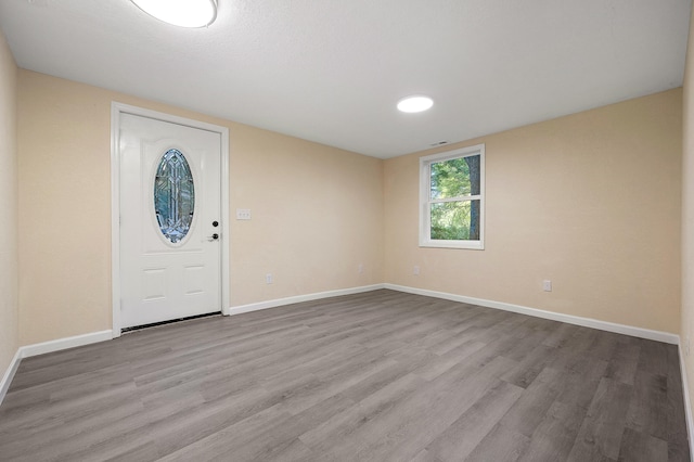 entryway with light wood-type flooring