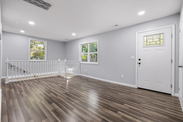 interior space with a healthy amount of sunlight and dark wood-type flooring