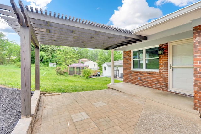 view of patio / terrace with a pergola