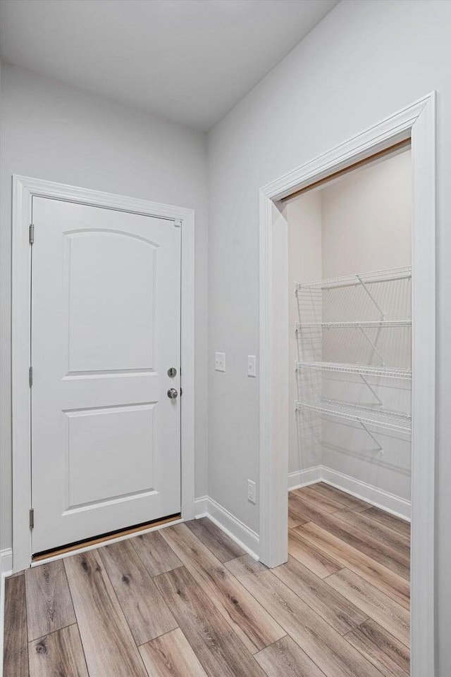 foyer with light hardwood / wood-style flooring