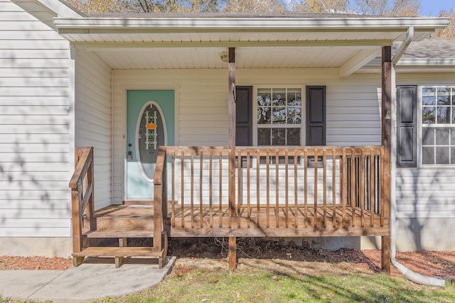 entrance to property with a porch