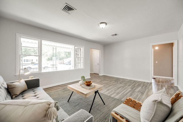 living room featuring hardwood / wood-style flooring