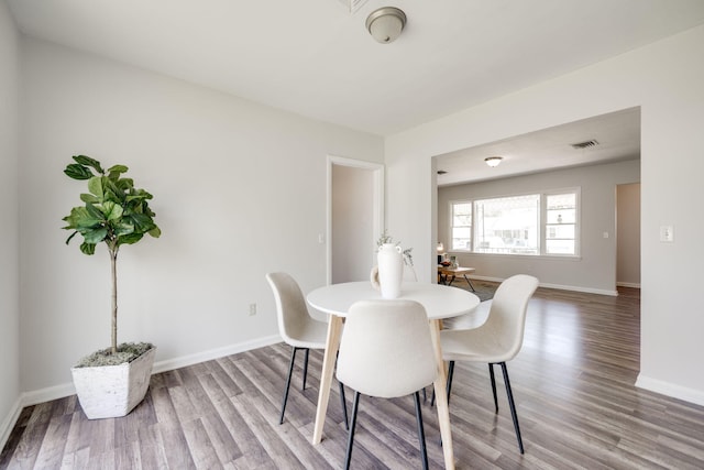 dining room featuring wood-type flooring