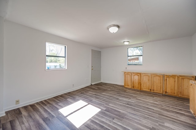 unfurnished room with plenty of natural light and light hardwood / wood-style flooring