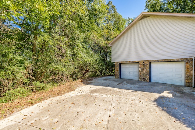 view of garage