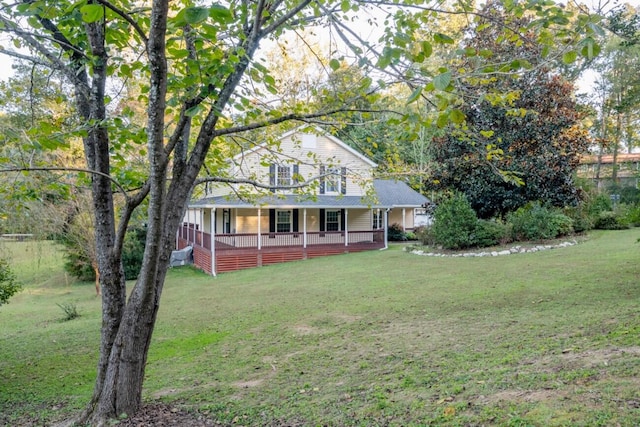 view of yard with a porch