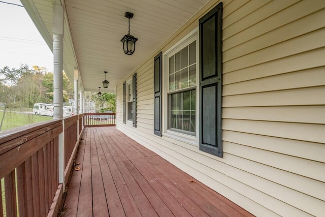 deck with covered porch