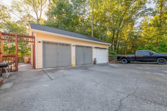 view of garage