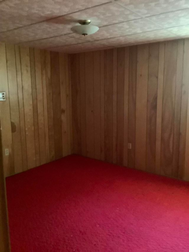 empty room featuring wooden walls