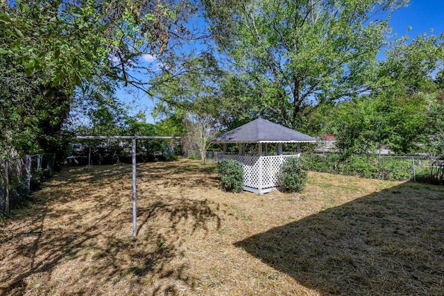 view of yard featuring a gazebo