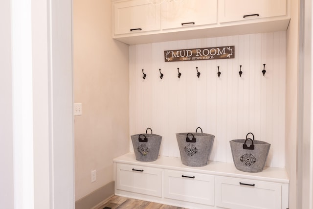 mudroom featuring light wood-type flooring