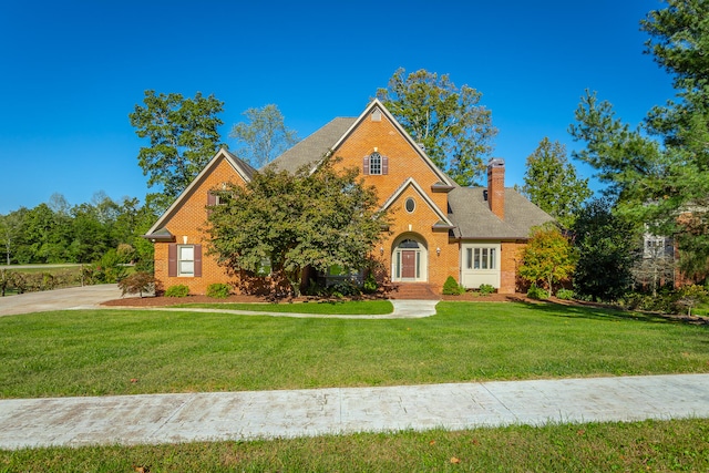 view of front property featuring a front lawn