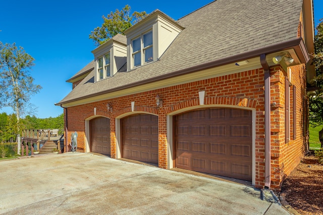 view of garage