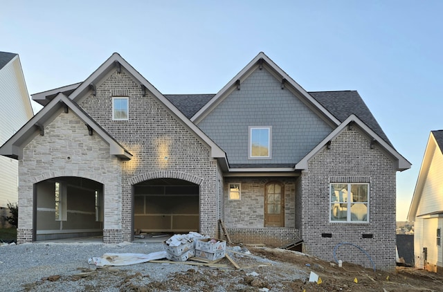 view of front of house with a garage