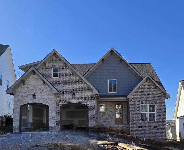 view of front of home with a garage