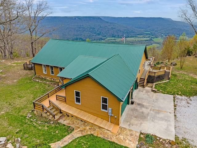 aerial view featuring a mountain view