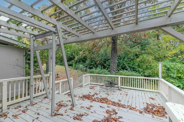 wooden deck with a pergola