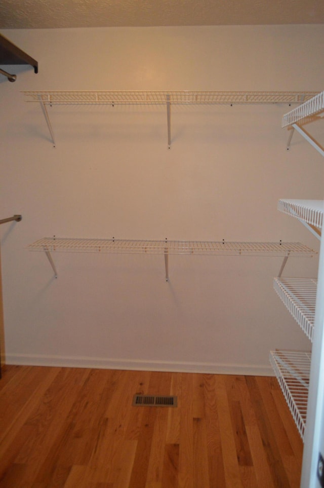 walk in closet featuring wood-type flooring