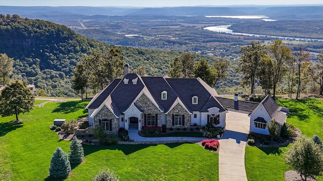 bird's eye view featuring a mountain view