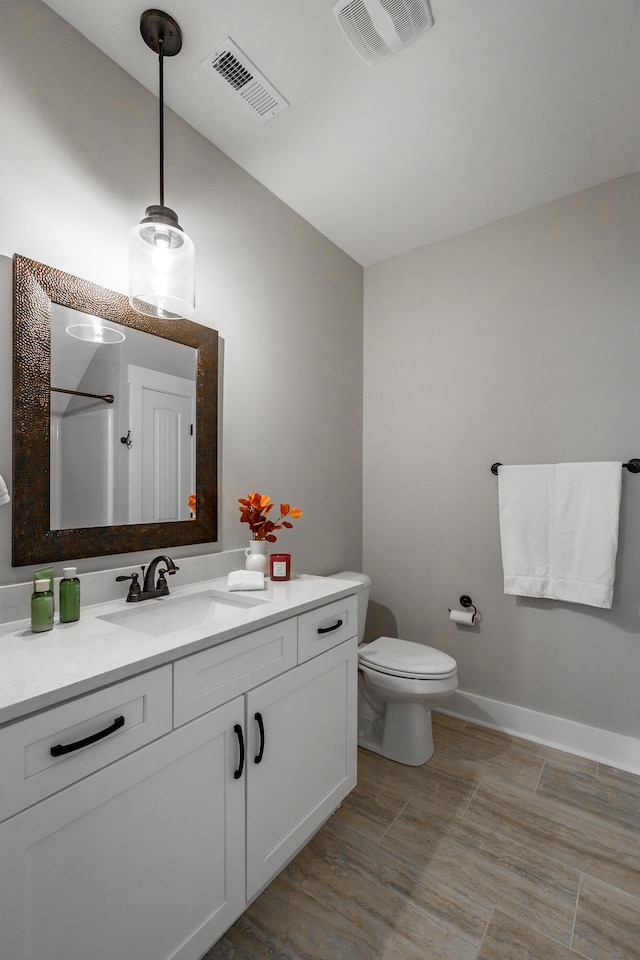 bathroom with toilet and vanity