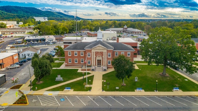 bird's eye view with a mountain view