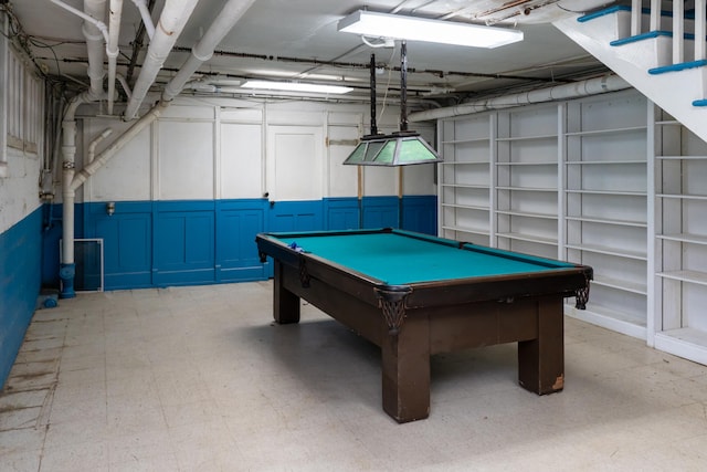 game room with pool table