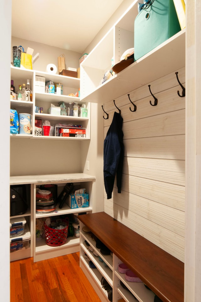 mudroom featuring hardwood / wood-style flooring